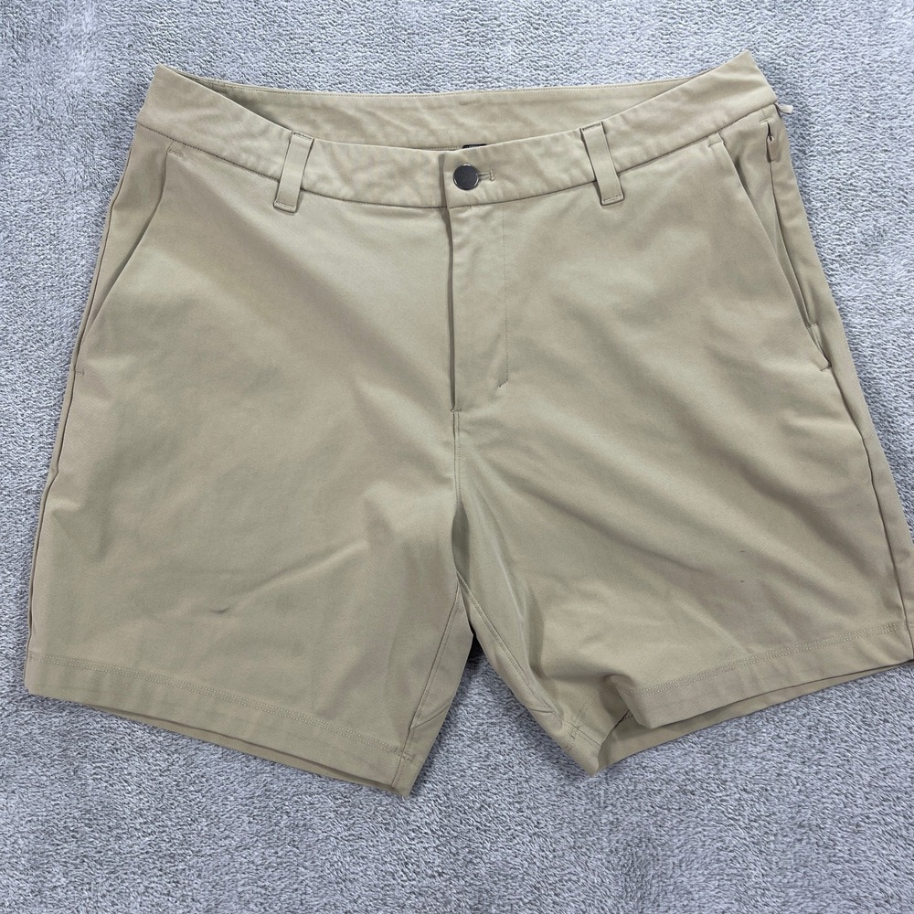 Lululemon Commission Short Mens 32 Tan Khaki Golf Chino Warpstreme